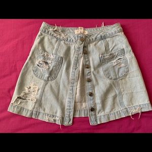 Forever21 Distressed Denim Skirt